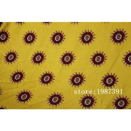 145cm width Silk linen fabric big sunflowers pattern yello background can't see through for skirt suit-dress headband CH-7228