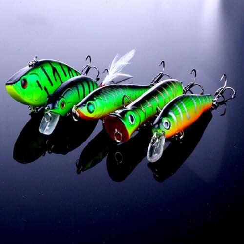 5PCS/Set DIY Simulation Fishing Bait Hook Lures Colorful Active Ocean Fishhook Environment-friendly ABS plastic Artificial Bait