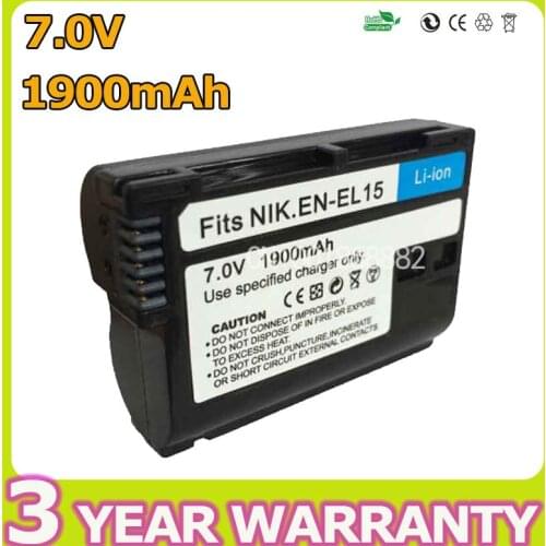 1900mAh 7.0V EN-EL15 ENEL15 Battery For Nikon Digital Batteries D600 D610 D600E D800 D800E D810 D7000 D7100 d750 V1