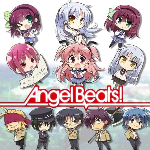 Anime Angel Beats! Otonashi Yuzuru Nakamura Yuri Cosplay Cartoon Acrylic Stand Figure Plate Keychain Key rings Pendants Gifts