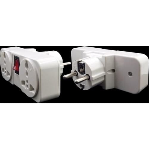 White Portable Universal Wall Aocket EU US UK Extension Socket 250V 6A 10A 125V Power Converter Plug Adapter with on off Switch