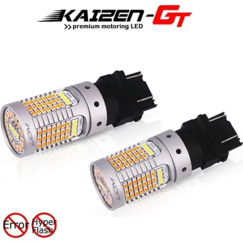 Error Free No Hyper Flash Dual Color Switchback White/Amber 3157 12V 3155 T25 LED Bulbs For Daytime Running/Turn Signal Lights