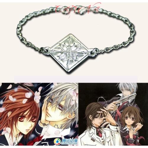 Cafiona Cheap Vampire Knight Kurosukuran Yuki Cosplay Accessory Bracelet Sliver Color Free Shipping