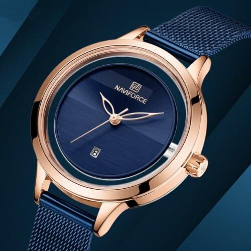 NAVIFORCE Women Fashion RoseGold Quartz Watch Lady Casual Waterproof Simple Wristwatch Gift for Girls Wife Saat Relogio Feminino