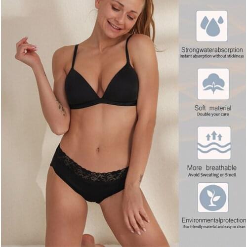 Leak Proof Menstrual Period Panties Women Physiological Pants Four-layer Sexy Lace Waterproof Women Absorbent Period Underwear