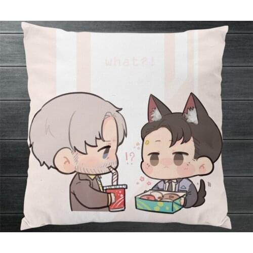 Detroit:Become Human Connor Hanke Cute Cartoon Two Side Pillowcase Fanart Pillow Cushion Case Cover Collection Cosplay Gift Game