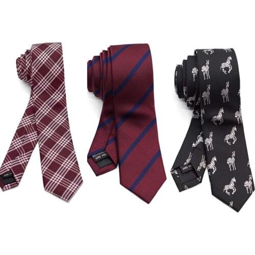 2020 New Tie Mens 5cm Narrow Version 1200 Needle Density Korean of The British Yarn Dyed Jacquard Stripes Animal Necktie