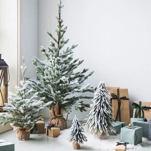 Artificial Christmas Tree with Snow for Home Party Decoration small Christmas Tree Standing Pinewood tree Holiday