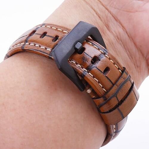 Italian Genuine Leather Watchband 20/22/24/26mm for PAM Luminor Radiomir Watch Band 316L Stainless Steel Clasp Wrist Strap