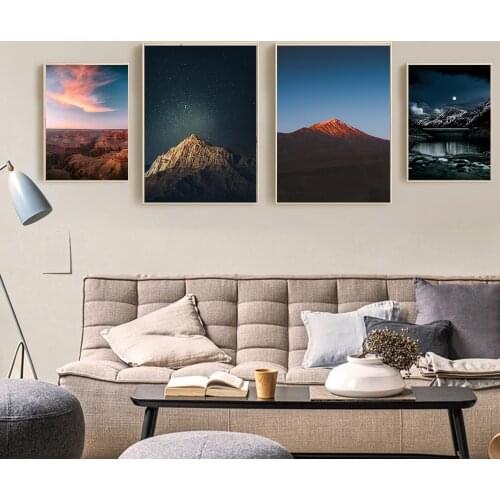 Nature Landscape Wall Art Poster Mountain Nightscape Canvas Painting Prints Nordic Decorative Picture Modern Home Decor