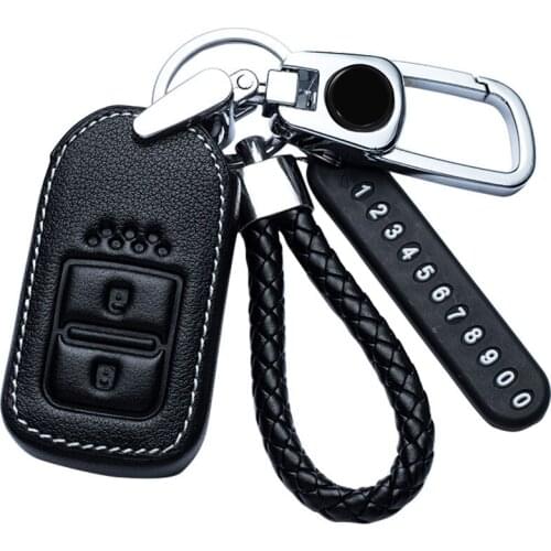 Leather Car Key Case Cover Remote Shell For Honda Accord 9 Civic CR-V XR-V MK10 Spirior Pilot Fit City Freed Jade Vezel Oddssey