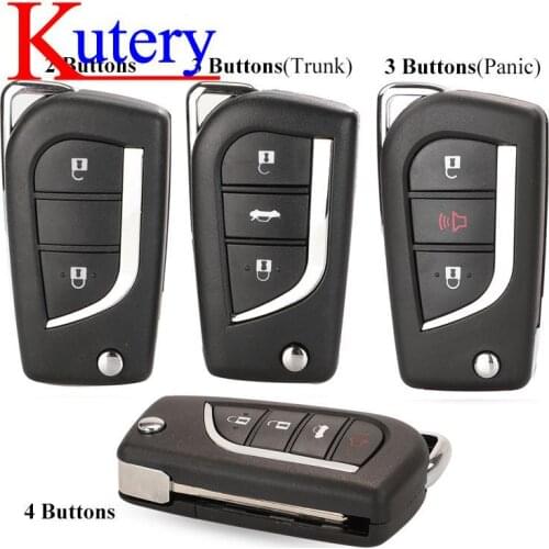 Kutery 2/3 Button Flip Folding Remote Key Shell For Toyota Levin Camry Reiz Highlander Corolla RAV4 Key Case VA2 Toy48 Toy43