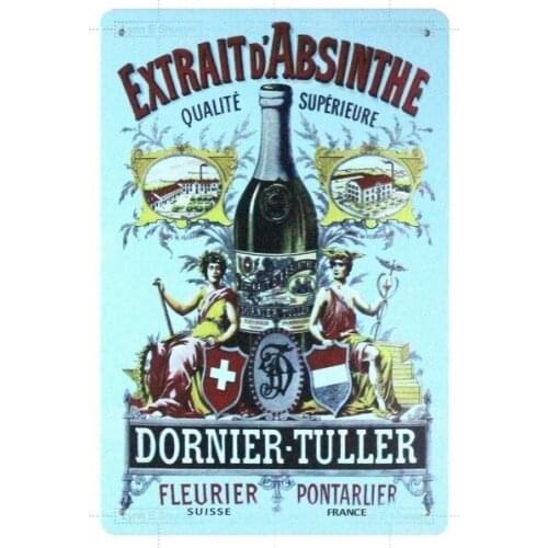 Metal sign wall sign wall decorative plaque art collection Absinthe Dornier-Tuller alcoholic tin sign bedroom design