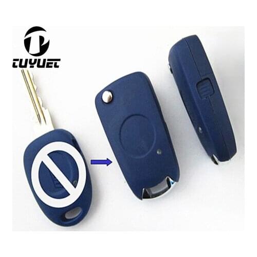 Modified Flip Folding Remote Key Shell For Fiat Uncut Blade Case Blanks Side 1 Button