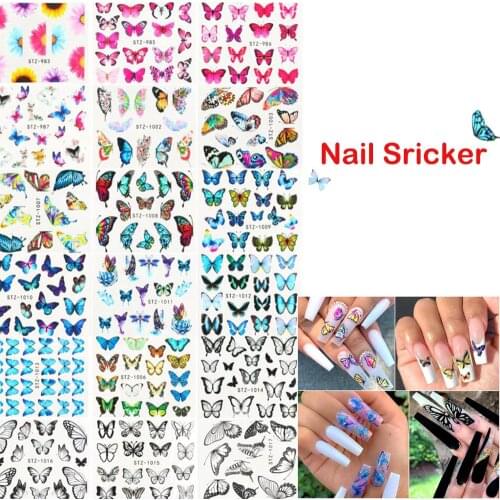 Nail Art Stickers Transfer Decals Butterfly Halloween Designs Watermark Manicure Tips Decorations Supplies Nail Stickers Set