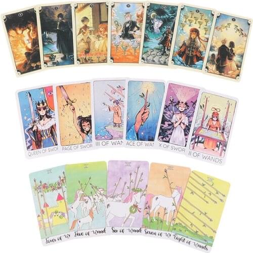 Crystal Unicorn Tarot Cards Guidance -Divination Oracle Tarot Deck Board Game
