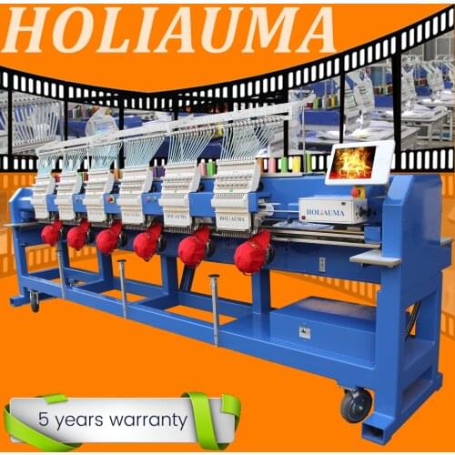 Newest 15 needle 6 head embroidery machine barudan type computer embroidery machine cap t-shirt flat chenille sequin cording 3d