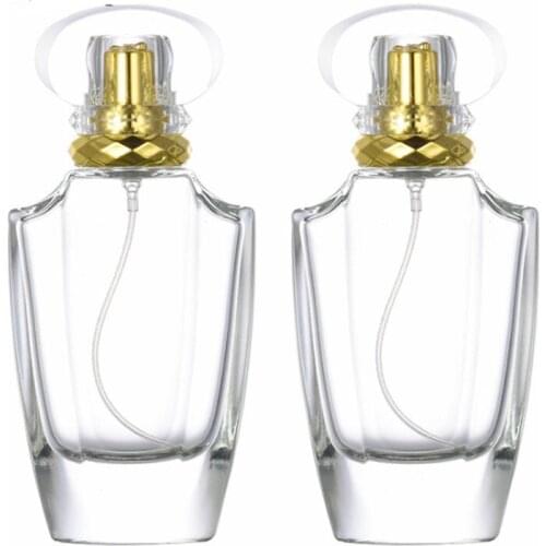 2021 New 50ml Clear Travel Refillable Atomizer Spray Perfume Glass Empty Bottle for Cosmetic Container Parfume Bottles