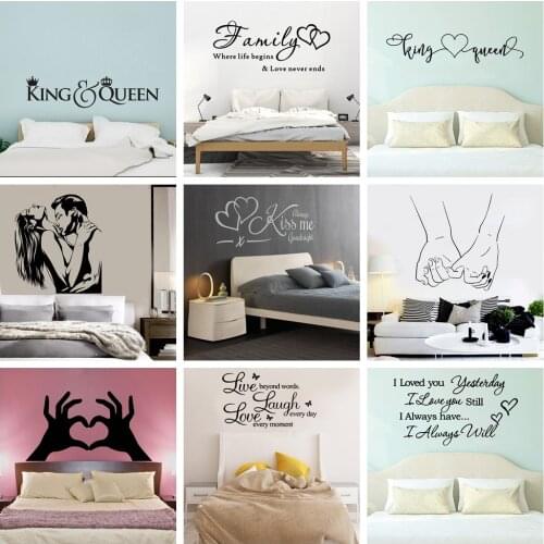 New Arrival Lover Quotes Wall Stickers Vinyl Wallpaper For Bedroom Decor Decals Sweet Home Phrase Sticker pegatinas de pared
