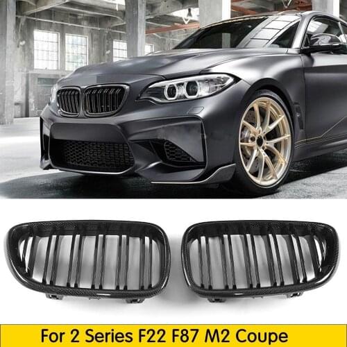 For BMW M2 F22 F23 F87 Carbon Fiber Front Grille Replacement Grid Front Face M-sport 218i 220i 228i 2014-2018