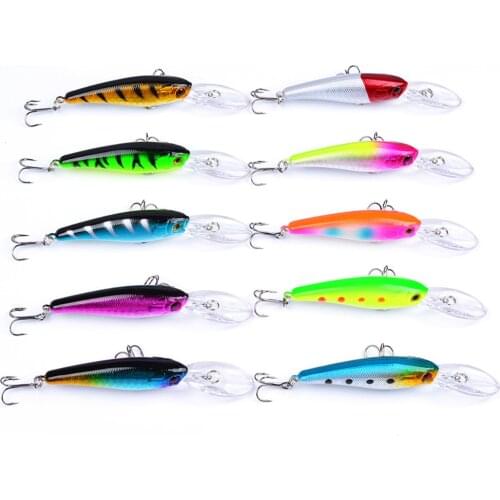 1PCS Fishing Lures Minnow Lure 10 Colors Fishing Tackle 8# Hook 9cm/7.3g Fishing Baits