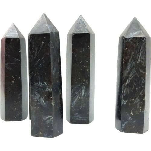 Drop Shipping 1PC Natural Astrophyllite Quartz Crystal Point Firework Stone Single Terminated Tower Natural Stones and Crystals
