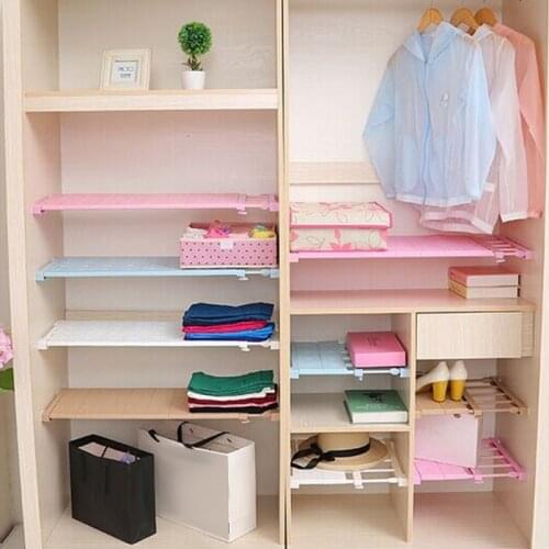 Adjustable Wardrobe Storage Shelf Wall Mounted Extendable Rack Cupboard Space Saving HFing