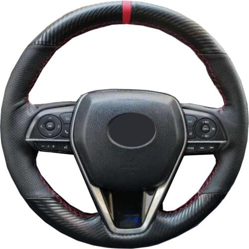 Hand Sewing Car Steering Wheel Cover Wrap Suede Leather Volant For Toyota Corolla RAV4 Avalon 2019 2020 Camry 2018-2020 Braid