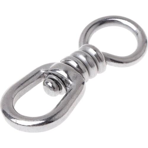 Fishing Swivel Stainless Steel Connector Rolling Solid Rings Bearing Rotating