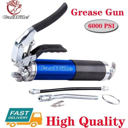 Blue Grease Gun 14OZ Heavy Duty Professional Pistol Grip Dual Flow Pressure 6000psi 4500 PSI With 18 inch Flex Hose