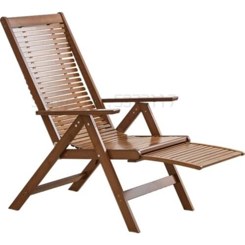 Recliner foldable beach chair bamboo cooling sleeping chair summer lunch break back chair balcony chair