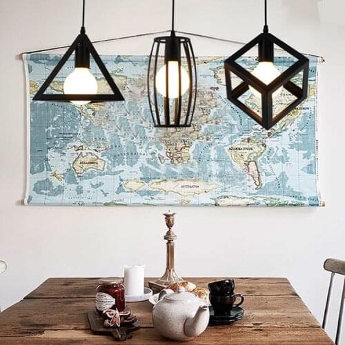 Iron Pendant Lights Iron Cage Creative Personality Restaurant Bar Tie Iron Industrial Wind Pendantlamps Modern Simple
