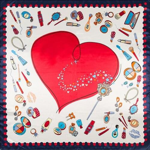 2018 20colors 90cm*90cm Luxury Brand China Crown Print Twill Silk Scarf For Women Headscarf Female Large Square Scarves Shawls