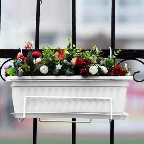 3 Packs White Flower Window Boxes Plastic Vegetable Planters for Windowsill Patio Garden Porch Yard 19.6 Inches