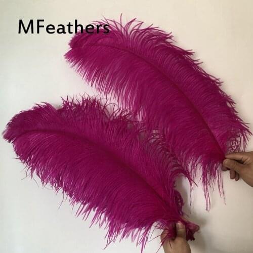 50 Peices/Lot Hot Pink Dyed Ostrich Feathers 70-75cm DIY Real Ostrich Plumes For Wedding Centerpieces Christmas Tree Decorations