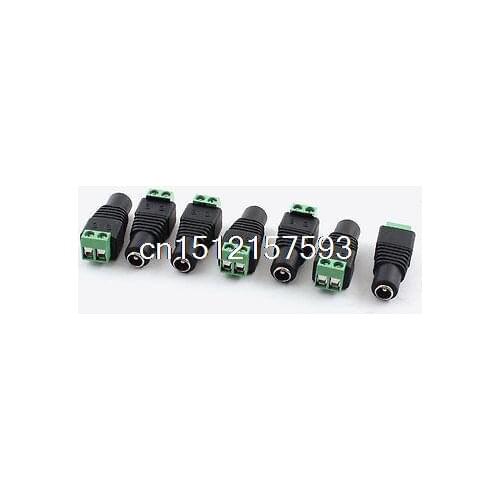 7pcs Screw Terminal CCTV DC 5.5x2.1mm Female Plug Socket Cable Connector