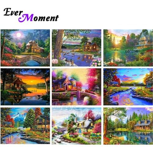 Ever Moment Diamond Painting Nature Scenic Landscape Paint By Diamond Wall Art Decoration Handmade Beads Art Crafts ASF2280