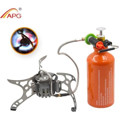APG Portable Outdoor Gasoline Stove Folding Camping Oil/Gas Multi-Use Burners Hiking Picnic Cooking Split Burner Equipment