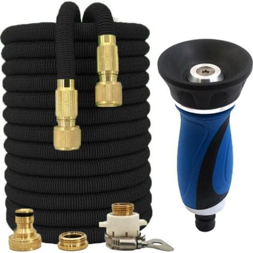 Large Water Pressure Nozzle Hose Retractable Garden Hose High Pressure Car Wash Hose Water Gun For Garden Watering Supplies