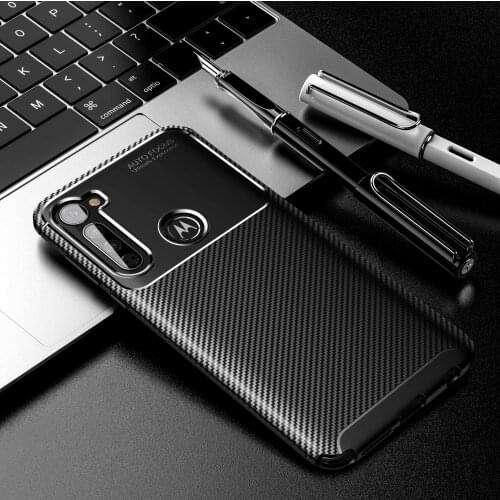 For Moto G Stylus Case Carbon Fiber Shockproof Soft TPU Armor Case for Motolora Moto G Stylus XT2043 XT2043-4