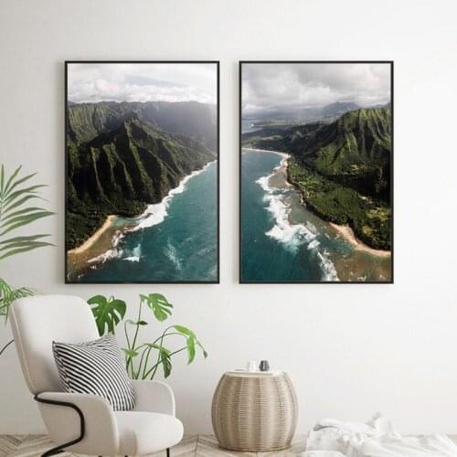 Noridc Decoration Home Posters and Prints Aerial Beach Nature Scenery Wall Art Picture Landscape Canvas Painting for Living Room