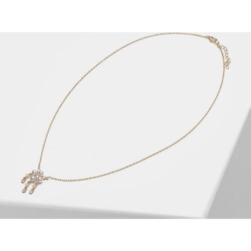 Amorita boutique 925 Fashion simple flower tassel design necklace