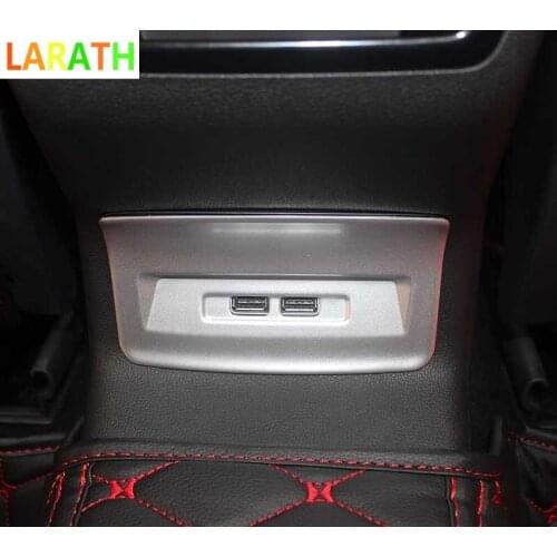 For Skoda Karoq 2017 2018 2019 ABS plastic silver plated rear tail armrest seat panel USB socket cap sticker trim car styling