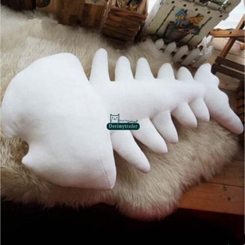 Dorimytrader Big Kawaii Realistic Fish Bone Plush Pillow Stuffed Cartoon Fish Shape Cushion Toy Gift Decoration DY61786