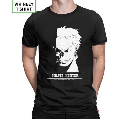 Roronoa Zoro The Pirate Hunter T Shirt Men Cotton T-Shirt Anime One Piece Comics Harajuku Tees Short Sleeve Tops Plus Size