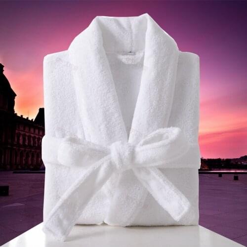 Lovers Luxury 100% Cotton Bathrobe Women Long Warm Towel Fleece Bath Robe Dressing Gown Bride Peignoir Bridesmaid Robes Wedding