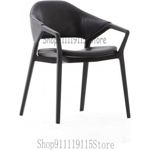Italian Furniture Dining Chair Modern Simple Ash Wood Solid Wood Leather Chair Dining Chair Nordic Design