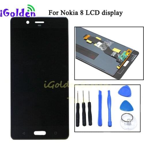 Kincop 100% tested 5.3" For Nokia 8 LCD Display Screen with Touch Screen Digitizer Assembly Black Free Shipping