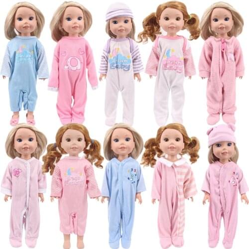 Doll 10 Styles Cute pattern Pajamas, Shoes For 14.5 Inch Doll Wellie Wisher, Generation, Russian DIY Toy Birthday Girls Gifts