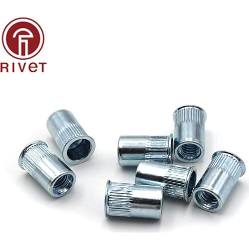 M3/M4/M5/M6/M8/M10/M12 Carbon Steel Small Countersunk Head Rivet Nuts Zinc Plated Carbon Steel Insert Head Threaded Nuts 10PCS